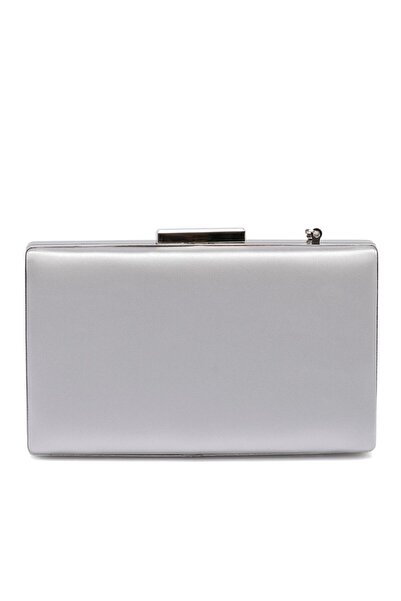 Biçanta Ασημί Γκρι Χρώμα Σατέν με Ασημένια Θήκη Βραδινό Φόρεμα Τσάντα Βραδινή...