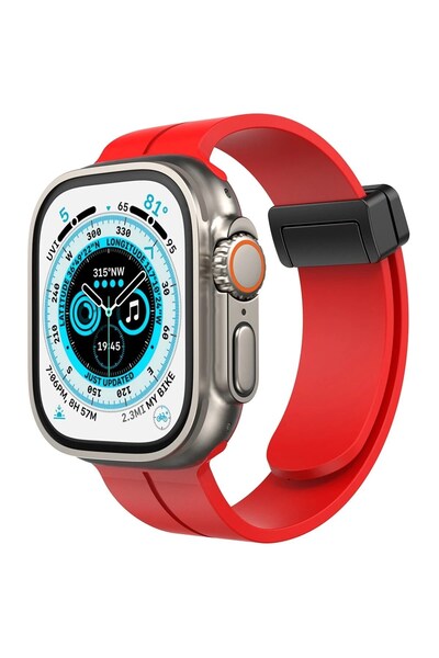 TakÇalıştır Watch 42mm Kr412 Elegance Stylish Band - Red