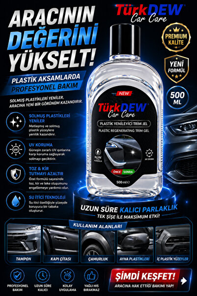 TürkDEW Oto Plastik Yenileyici Trim Jel 500 ml – Plastik Aksam Yenileyici, Ta...