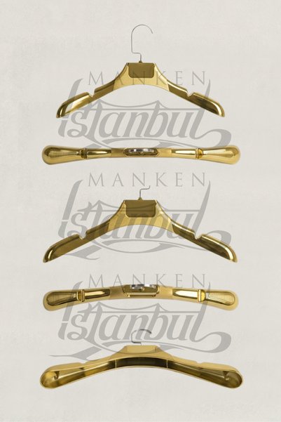 Manken İstanbul 3 Pieces Gold Plastic Coat Hanger Clothes Hanger Suit Hanger