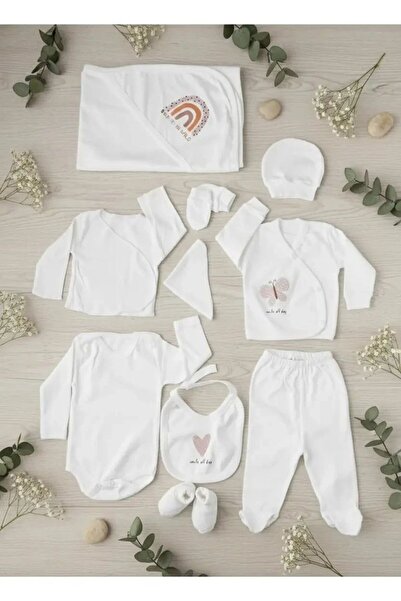 Minor Angelo %100 Organik Pamuk 10'lu Yenidoğan Bebek Hastane Çıkış Seti