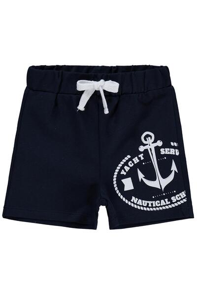 Civil Baby Anchor Printed 6-18 Months Shorts - Navy Blue