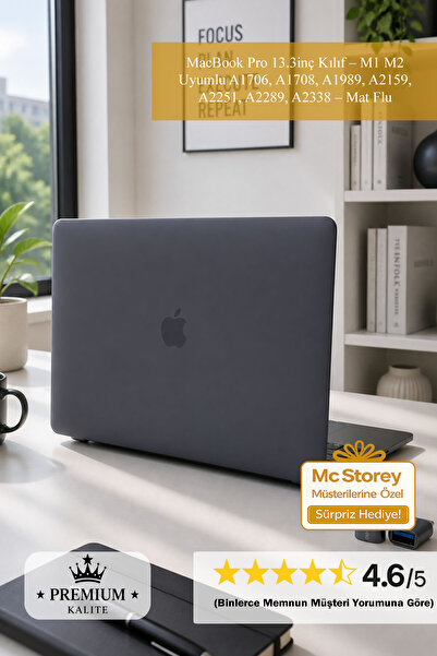 Mcstorey MacBook Pro 13.3inç Kılıf – M1 M2 Uyumlu A1706, A1708, A1989, A2159,...
