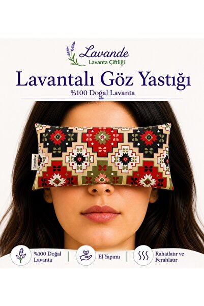 Lavande Lavanta Çiftliği وسادة عين مملوءة باللافندر 100% نقية قطن قابل للغسل ...