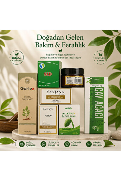 SANJANA 6 LI SAĞLIK PAKETİ,ÜRÜN SETİ(KUYRUK YAĞLI KREMİ,VİKS,ACI KAVUN ,DİŞ M...