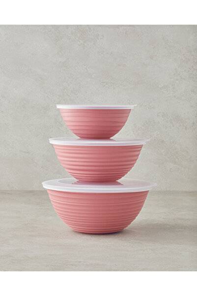 English Home Deanna 3-piece Pink Plastic Storage Set - 1-2-3 L