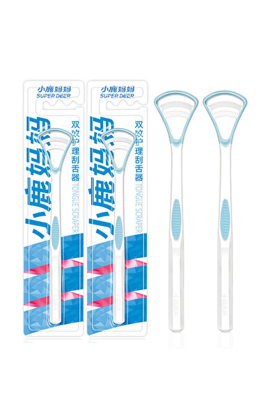 Choice1 2pcs Blue 2PC Fawnmum Dual Uses Tongue Scraper Cleaners Reusable Oral...