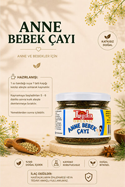 TİJDA Anne Bebek Çayı-Rezene, Kimyon, Anason Karışımı Öğütülmüş