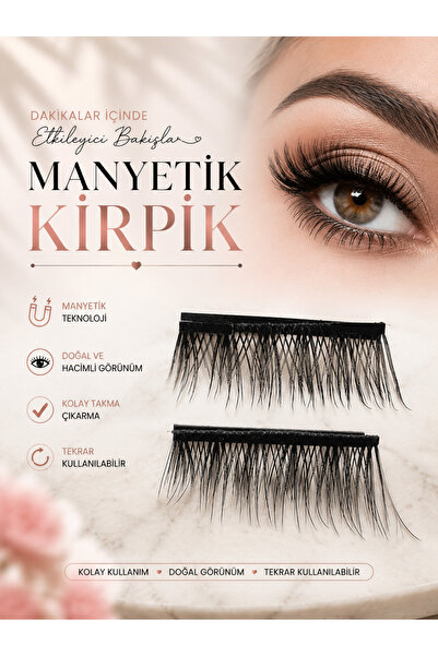 SEVRU Takma Kirpik Manyetik Mıknatıslı Kirpik 2 Çift Yoğun Doğal Görünümlü Yo...