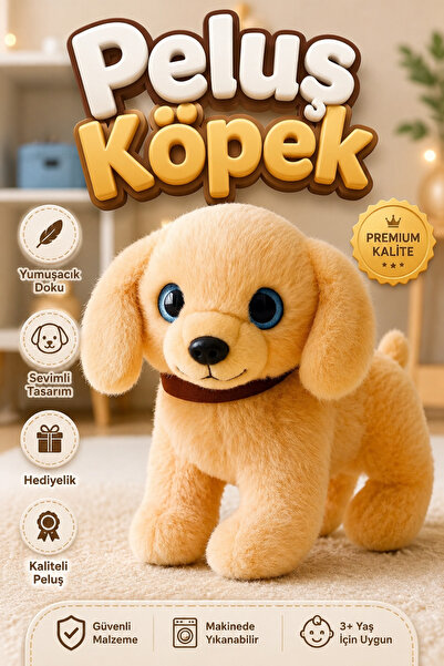 viyolmarketim Sevimli Puppy Peluş Köpek Oyuncak – Ayakta Duran Sesli ve Havla...