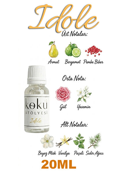 KokuAtölyesi Idole 20ml Kadın Parfüm Esansı Çiçeksi Ferah Kalıcı Premium DPG ...