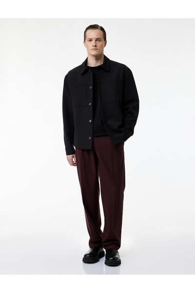 Koton Comfortable Fit Pocketed Viscose Blend Pleated Fabric Pants