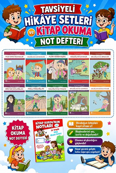 Ata Yayıncılık 1.sınıflar Için Keloğlan Masalları + Kitap Okuma Not Defteri