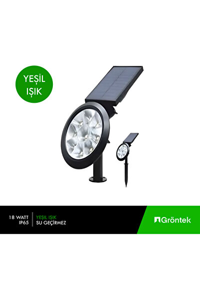 Cata 18W SOLAR YEŞİL RENK BAHÇE ARMATÜR - GÜNEŞ ENERJİLİ