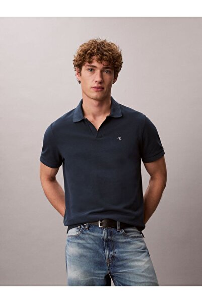 Calvin Klein Erkek Normal Kesim Pamuklu Kısa Kollu Lacivert Polo Yaka T-Shirt