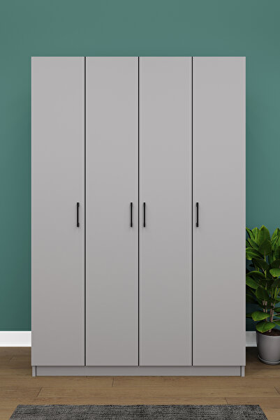 asratrend Lüks 4 Kapaklı Gardırop %100 MDF Askılı Çok Amaçlı Düzenleyici Elbi...