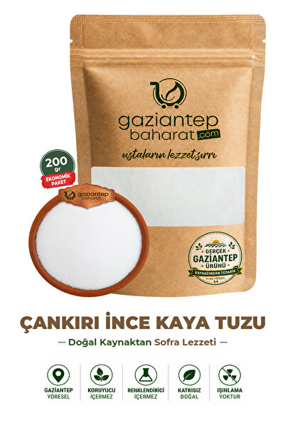 Gaziantep Baharat Doğal Çankırı Kaya Tuzu 200 gr – Katkısız, Rafine Edilmemiş...