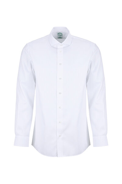 BROOKS BROTHERS Beyaz Erkek İtalyan Slim Fit Gömlek BBSS26MSH032