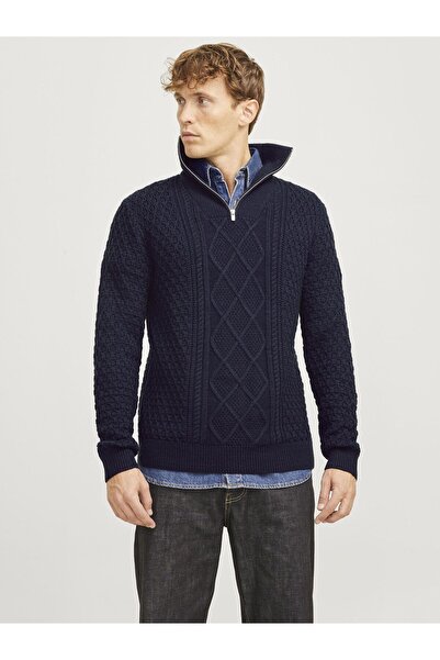 Jack & Jones Premium Strickjacke mit Viertelreißverschluss Einfarbig Strickja...