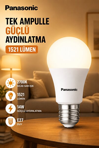 Aryes E27 14W LED Ampul 1521 Lümen Doğal Sarı Işık Güçlü Aydınlık