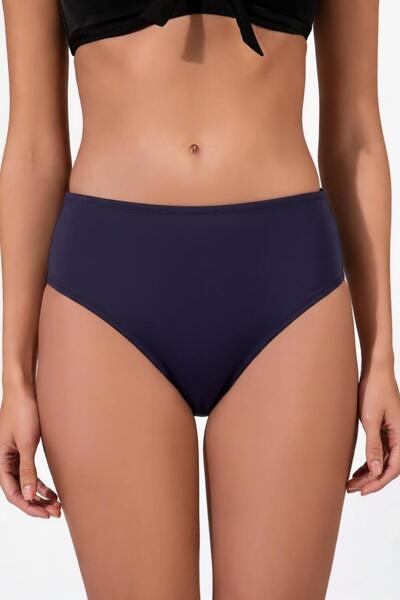 Endeep Kadın Hipster Yüksek Bel Mor Bikini Altı