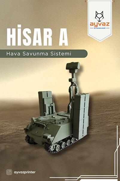 ayvazprinter HİSAR A 1/35 Ölçek, 16x16,5x10,5 cm, Alçak İrtifa Hava Savunma F...