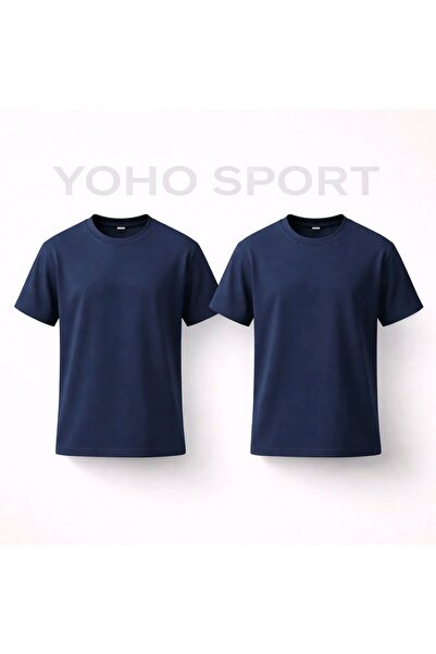 YOHO SPORT Unisex osnovni kroj, 100% pamuk, mekana teksturirana tamnoplava ma...