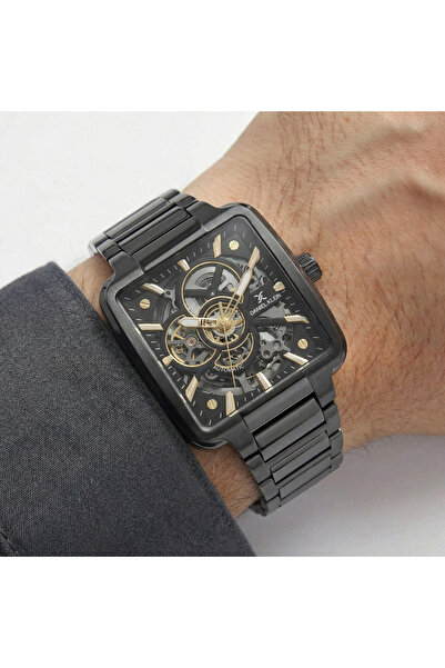 Daniel Klein Skeleton Black Stainless Steel Watch for Men DK.1.14279-5