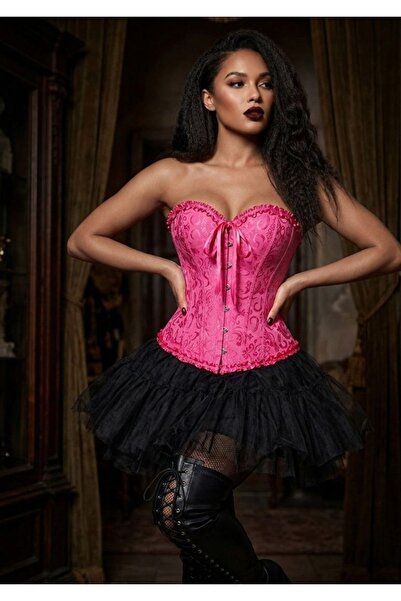 G&H UNDERWEAR Vintage Gothic Corset Dark Pink