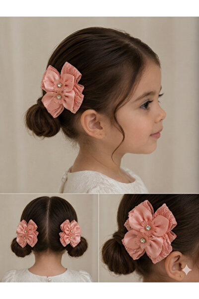 Nildesing Crystal Stone Baby Hair Clip with Bow for Girls, Elastic Hair Clip