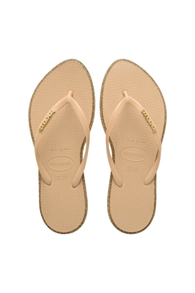 Havaianas بيج - شبشب شاطئ نسائي ذهبي اللون SLIM POINT GLITTER