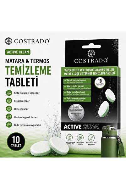 costrado Active Clean Matara & Termos Temizleme Tableti 10’lu | Koku Giderici...