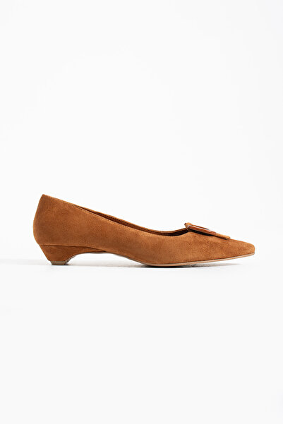 Siena Shoes Trixa Γυναικείες μπαλαρίνες με αγκράφα από γνήσιο δέρμα με τακούν...