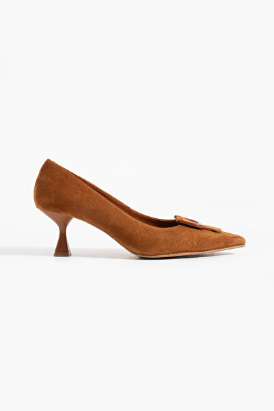 Siena Shoes حذاء نسائي من Tavion بكعب عالٍ من الجلد الطبيعي ولون أسمر فاتح من...