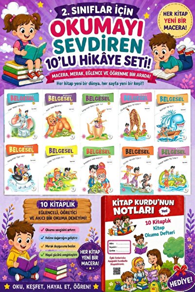 5 Renk Yayınları 2 .Sınıf Öğrencileri İçin Zevkle Okuyacağı 10 lu Hikaye Seti...