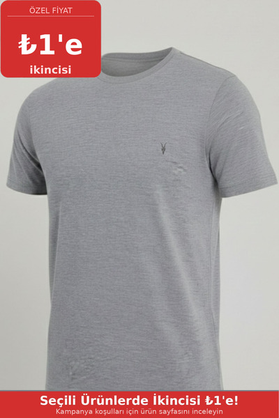 COMBİNE MİCHAİL Erkek Bisiklet Yaka Salaş Basic K.Gri Tişört