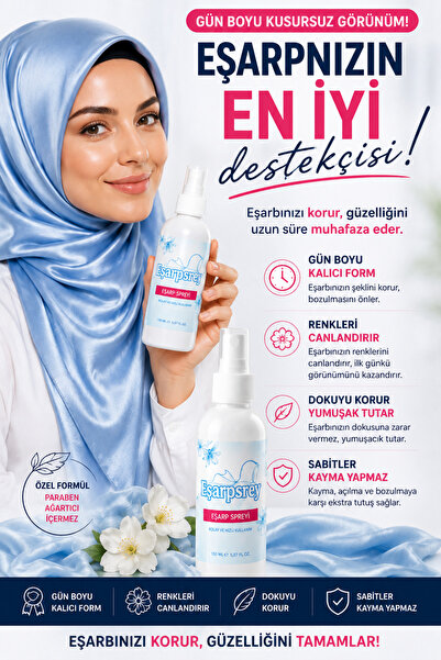 EŞARPSREY Kalıcı Şekillendiren Ve Anında Sabitleyen İpek Şal/ Eşarp Spreyi 15...
