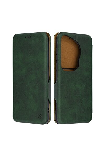 Techsuit Husă pentru Huawei Pura 70 Ultra - Portofel Sigur Plus - Verde