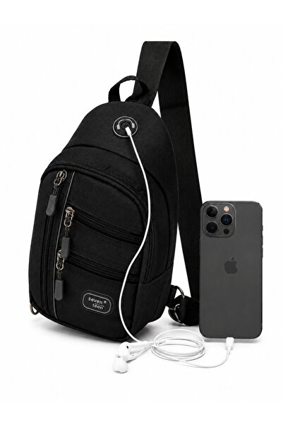 ZERVA QUEEN Unisex Black Functional Chest and Shoulder Bag - Functional for D...