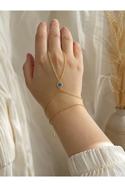 Goche Women's Gold Evil Eye Beaded Shahmeran Bracelet with Zircon Stone Hand ...