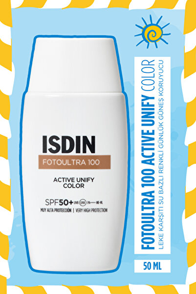 ISDIN Fotoultra 100 Active Unify Color SPF 50 50 ml واقي شمس ملون للوجه مضاد ...