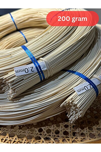Mady Aksesuar Rattan Core Doğal Bambu Çubuk 2 mm 2x100 gr Dekoratif Örgü Ratt...