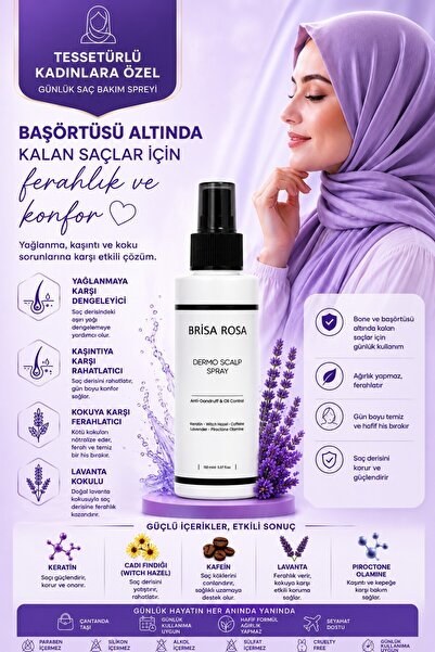 Brisa Rosa Tesettürlü Yağlanan ve Kepekl Saçlara Özel Witch Hazel (Cadı Fındı...