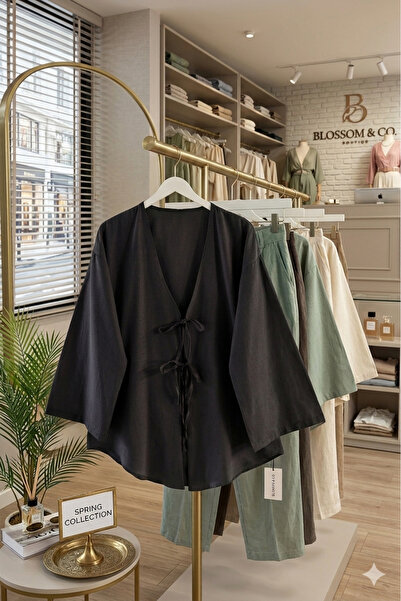 BAYLIN FASHION Kadın Önü Bağlamalı Kimono Tunik