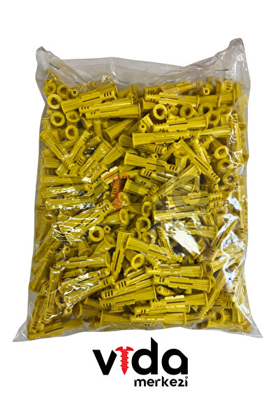 Genel Markalar 8'lik Sarı Roket Dübel 500'lü Paket - 8 mm Plastik Duvar Dübel