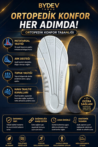 Bydev Taban By-1403 İçe Basma Desteği Ortopedik Tabanlık – Dayanıklı, Kopmaz,...