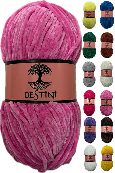 destini İnce Kadife İp 100 gr 200 Metre Amigurumi El Örgü İpi Ceket Yelek Bat...