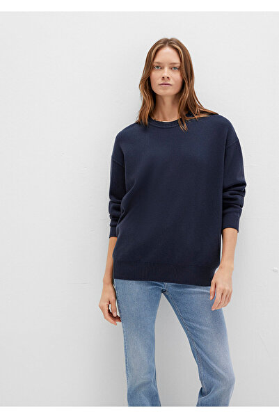 Mavi Pulover cu decolteu albastru bleumarin Oversize / Croi lat 1710499 -83699
