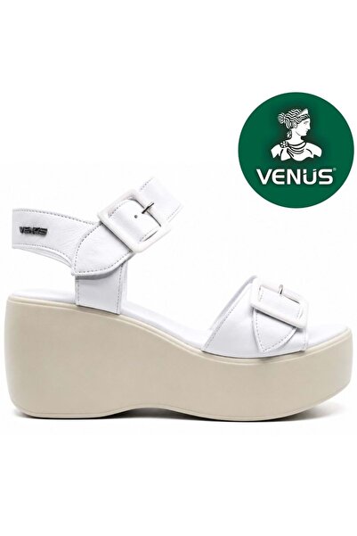 Venüs Wirgo Genuine Leather Comfort Orthopedic Women's Sandals White