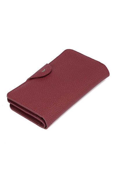 Tergan Claret Red Genuine Leather Women's Wallet - S1Cb00005767-D8M